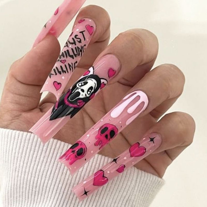 Halloween-Themed Press-On Nail Art Set Stornfield