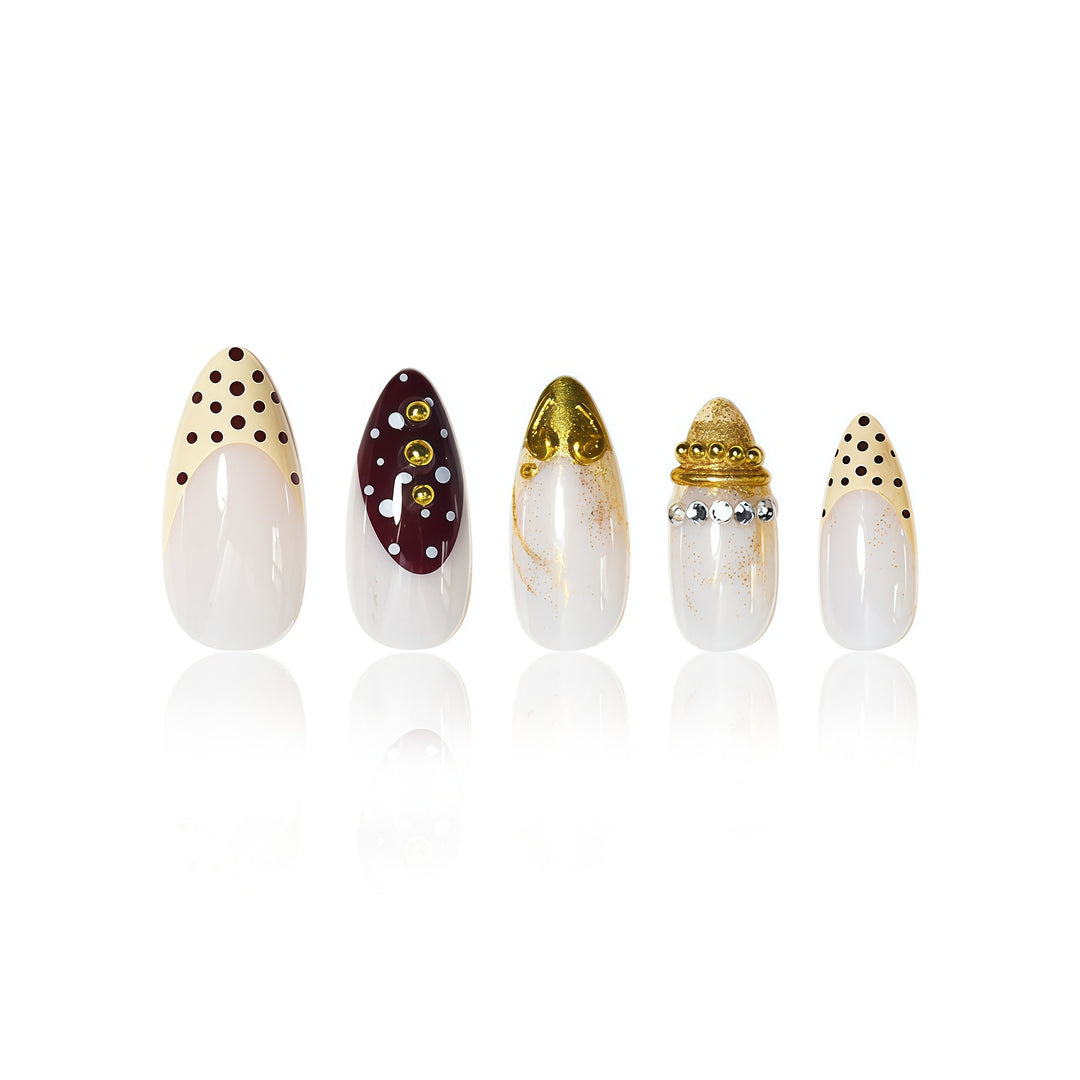 Decorative Stiletto Press-On Nail Art Extensions Stornfield