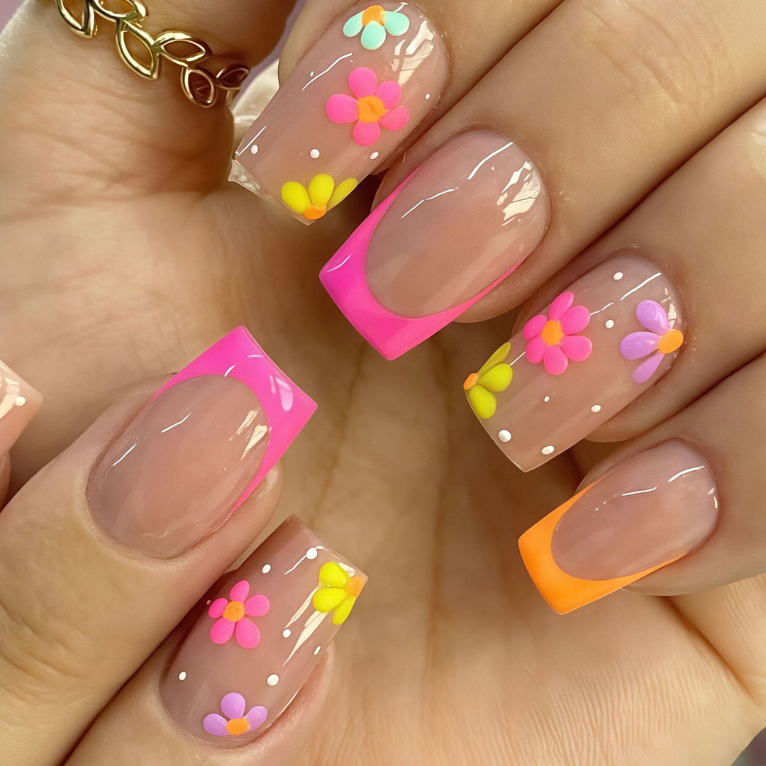Floral Accent Press-On Nail Art Stornfield