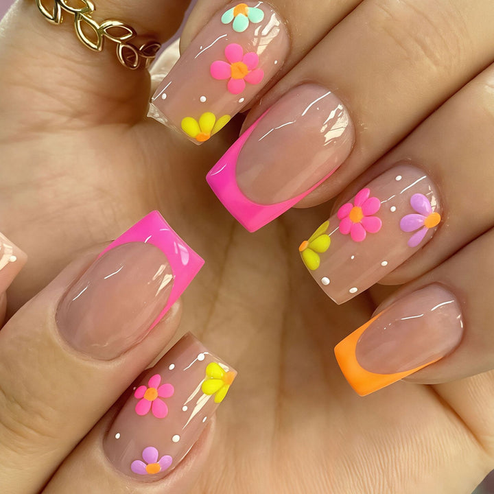 Floral Accent Press-On Nail Art Stornfield