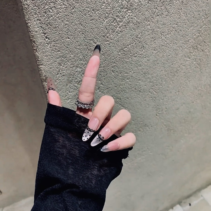 Artistic French Tip Press-On Nails Stornfield