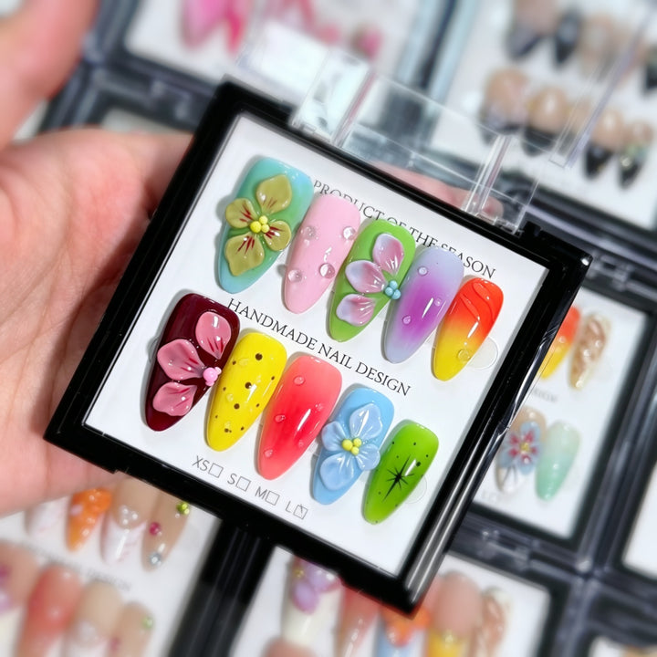 Handmade Floral Art Press-On Nails Set