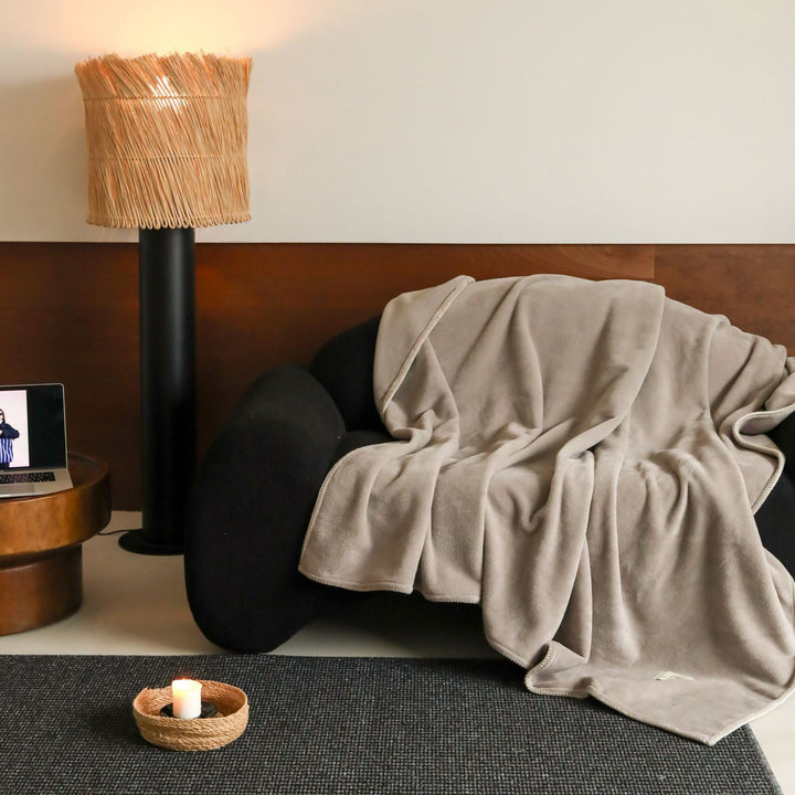 Plush Microfiber Velvet Throw Blanket with Satin Stitched Edge