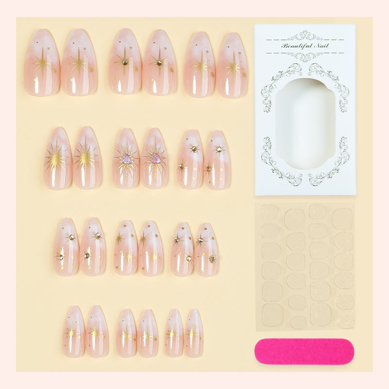 Artistic Press-On Nail Art Kit with Star Accents Stornfield