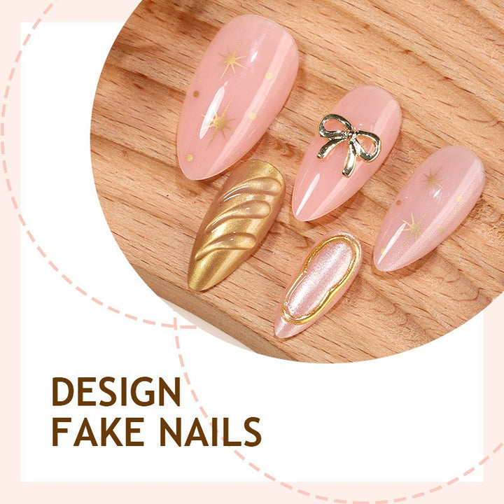 Artificial nail set with luxurious designs and glamorous accents Stornfield