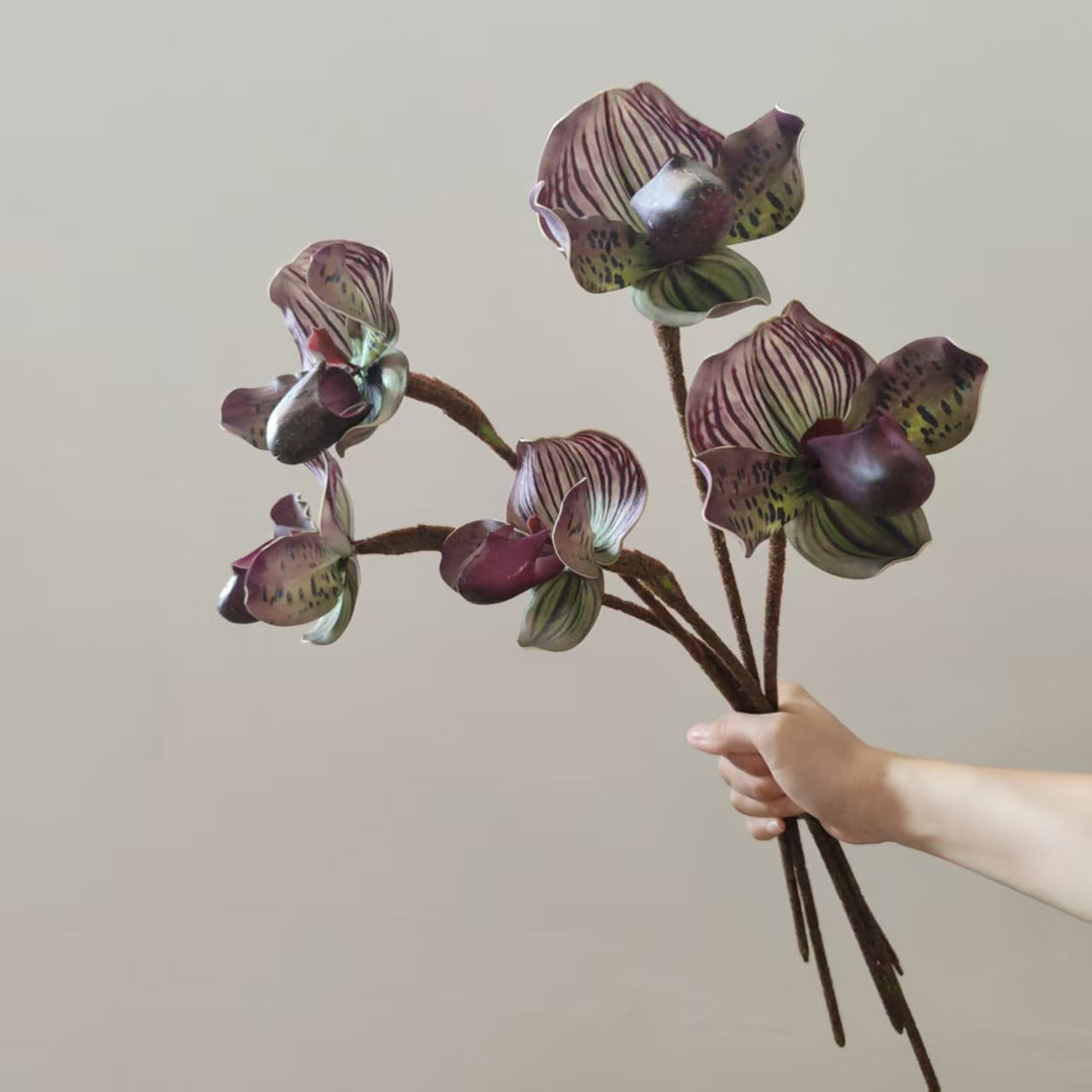 Realistic Orchid Stem Vase Decoration
