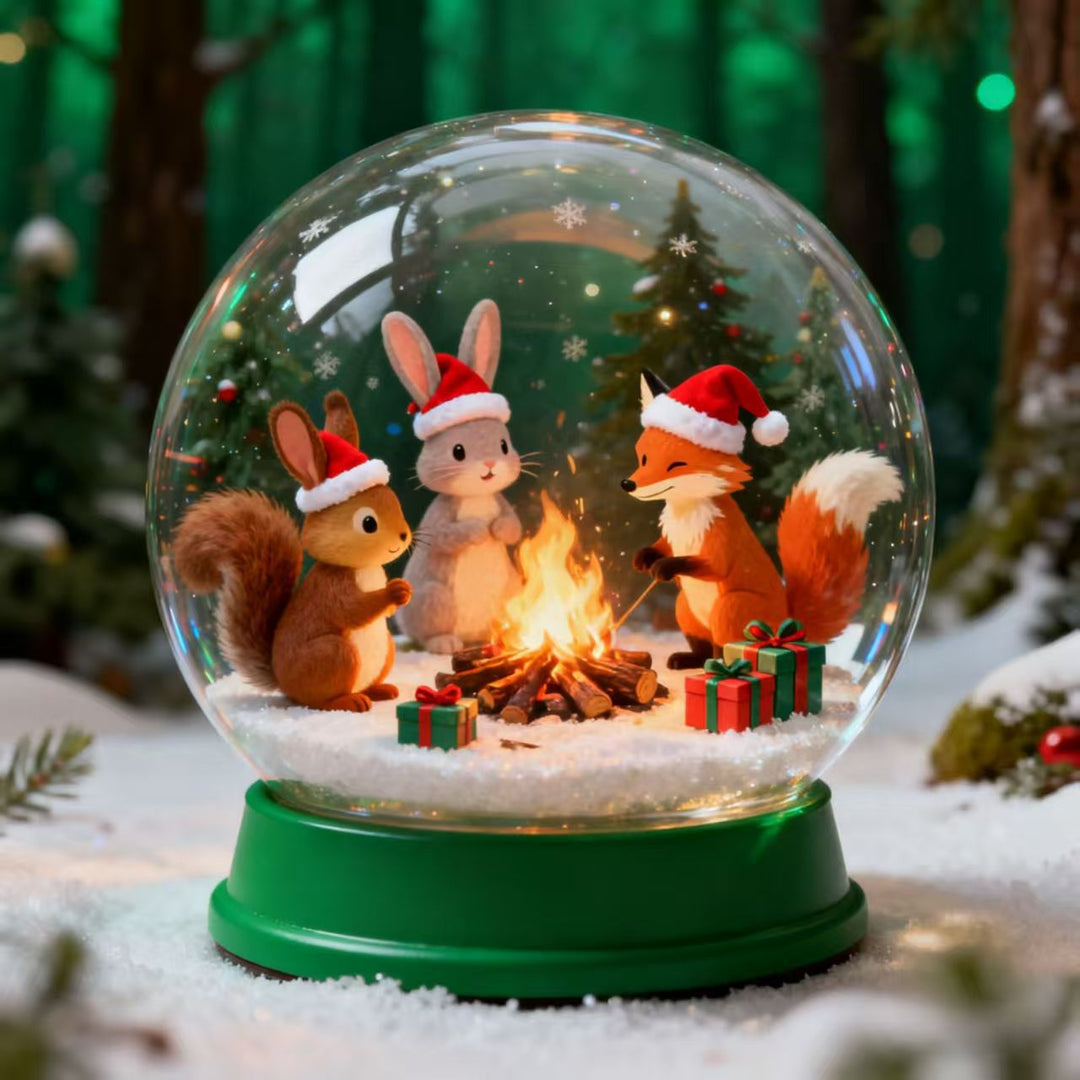 Festive Carousel Music Box Snow Globe