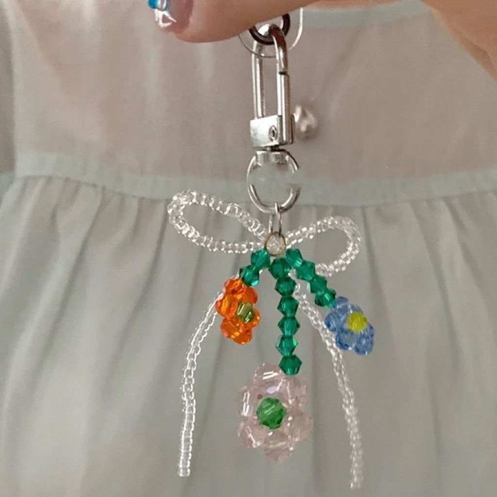 Decorative Beaded Flower Charm Keychain Stornfield
