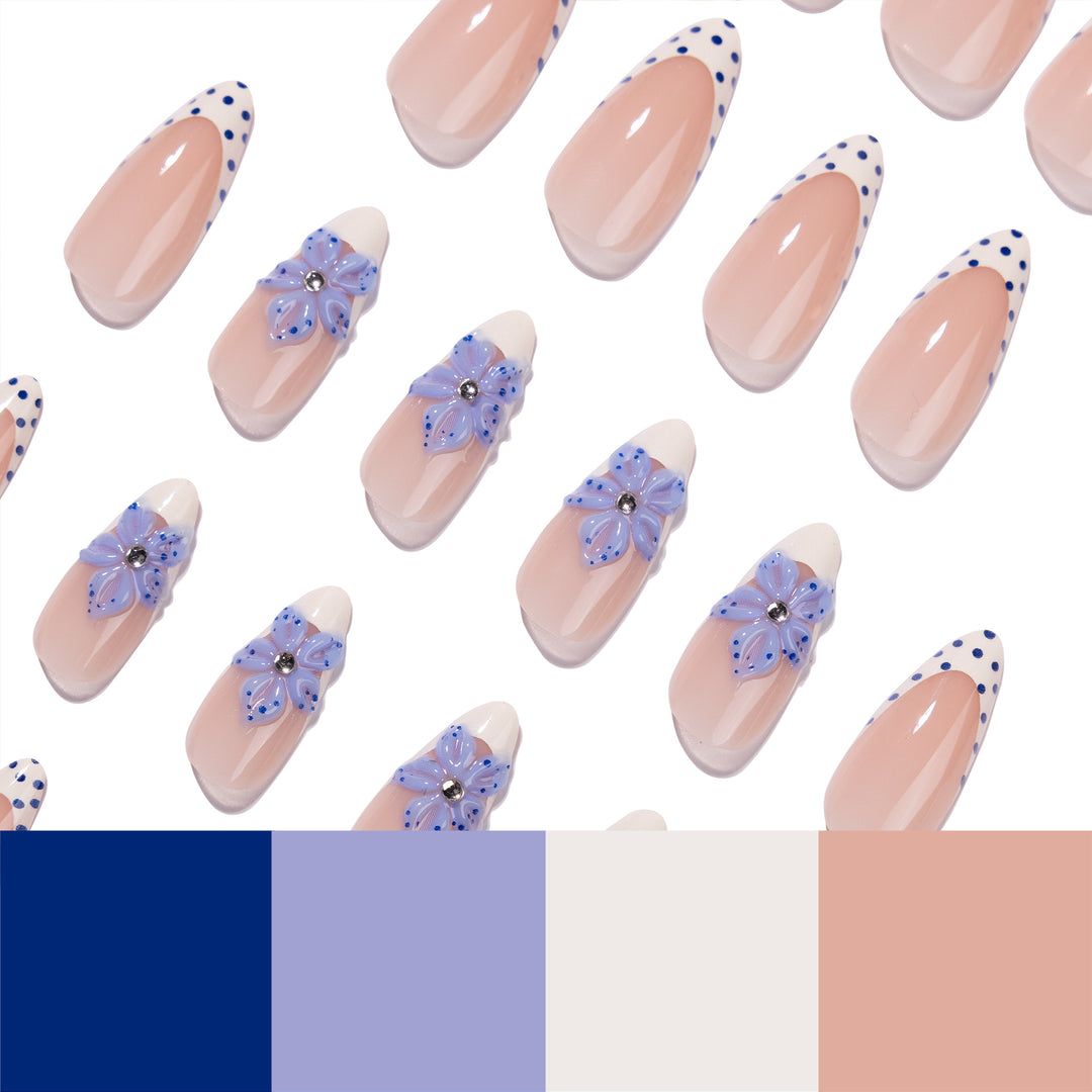 Artful stiletto nails with floral design Stornfield