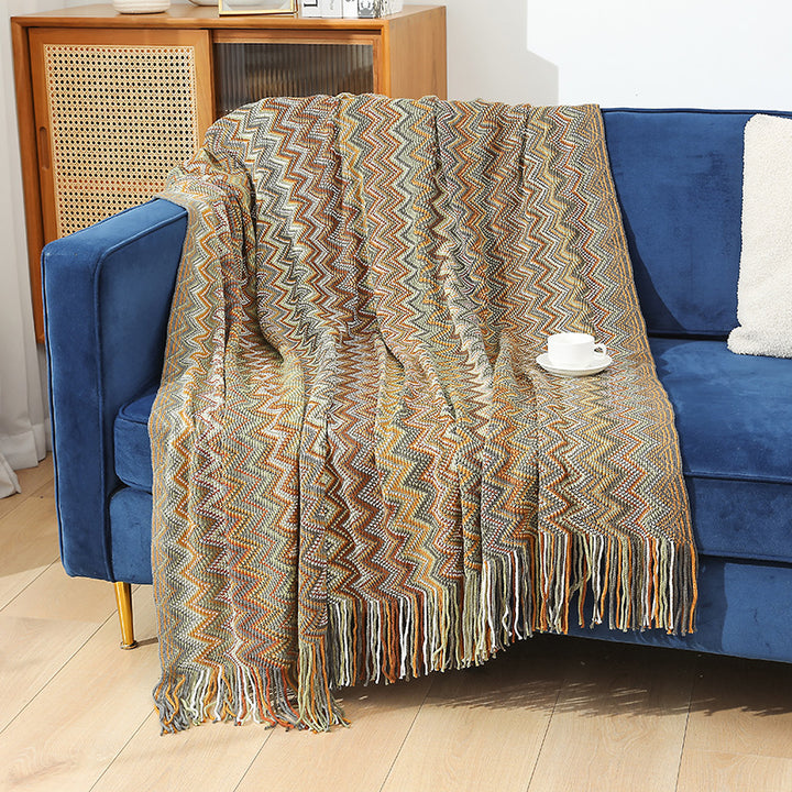 Ladies Decorative Zigzag Pattern Blanket Stornfield