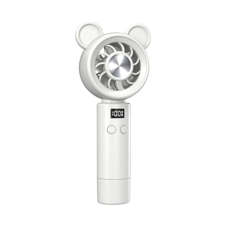 Unisex Portable Hand Fan in Cute Bear Design with Digital Display Stornfield