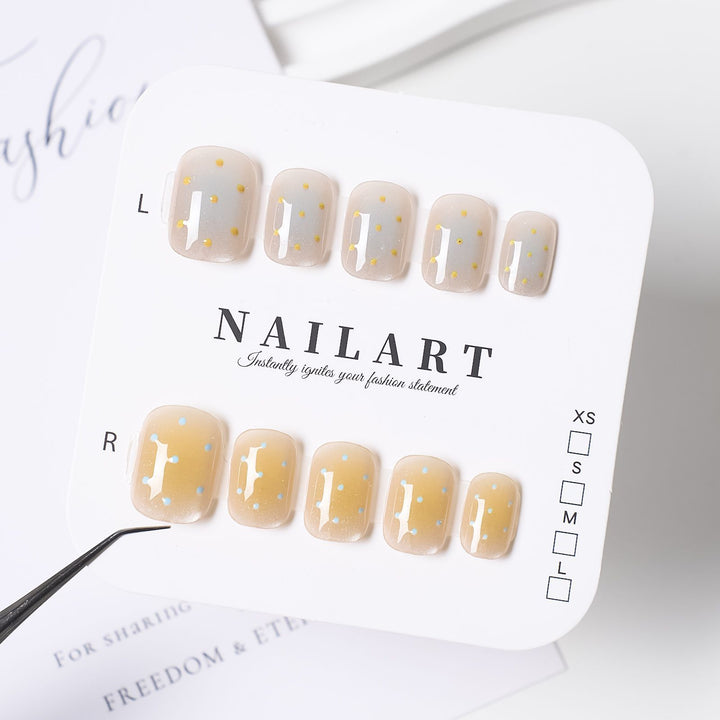 Artistic Press-On Nail Set with Cute Character Designs Stornfield