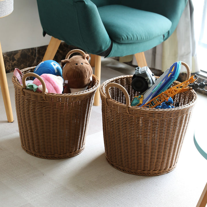 Handwoven Decorative Storage Basket with Ergonomic Handles Stornfield
