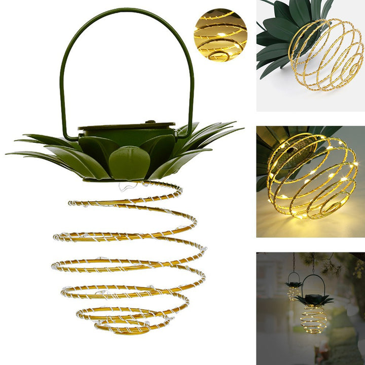 Spiral Hanging Solar LED Lantern With Lotus Canopy And Carrying Handle Stornfield