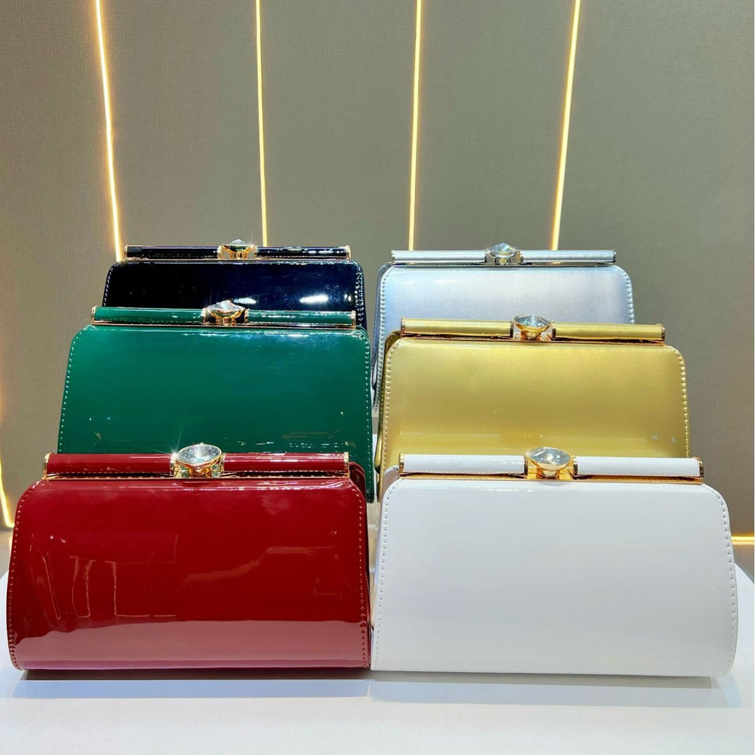 Elegant Patent Leather Evening Clutch