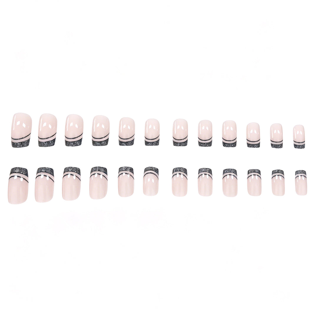 Elegant Glittery French Tip Nail Art Stornfield
