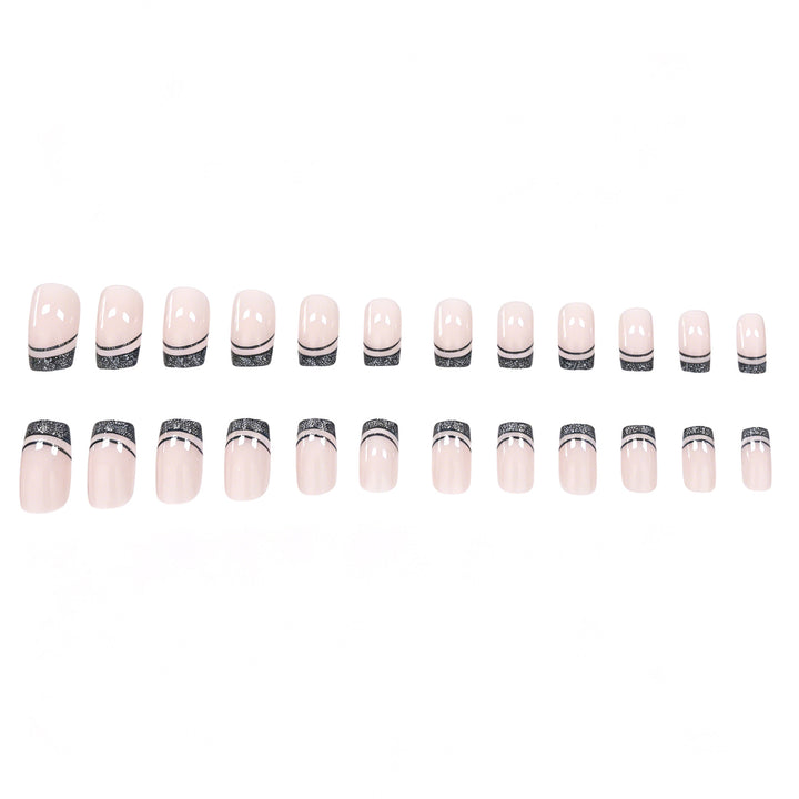 Elegant Glittery French Tip Nail Art Stornfield