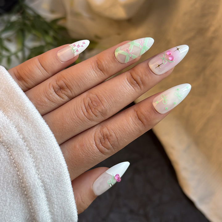 Elegant Floral Art Press-On Nail Set Stornfield