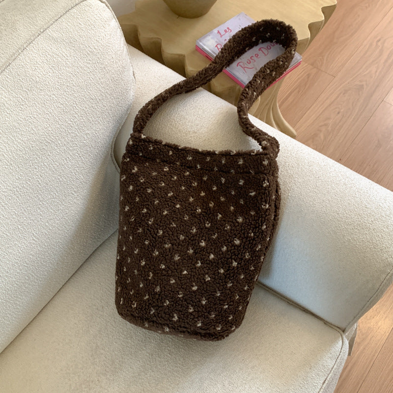 Soft Plush Utility Shoulder Bag