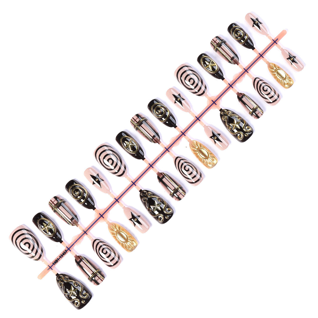 Artificial nail set with glamorous 3D decorations and stylish accents Stornfield