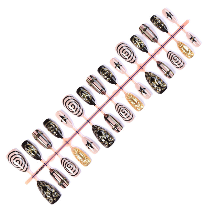 Artificial nail set with glamorous 3D decorations and stylish accents Stornfield