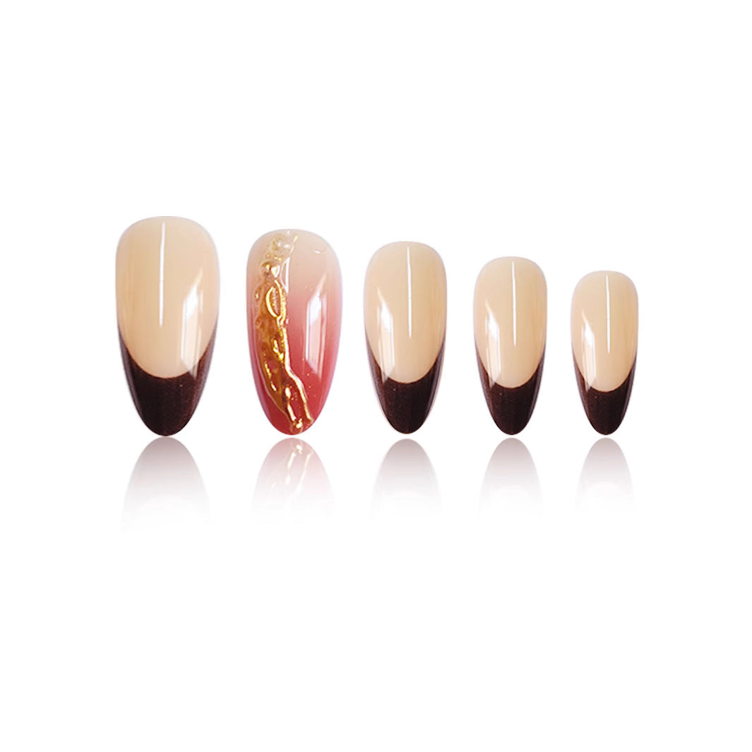 Artistic Almond-Shaped Press-On Nail Art Stornfield