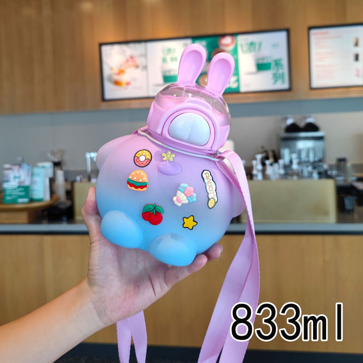 Women's creative drinking bottle with animal ears and colorful stickers Stornfield