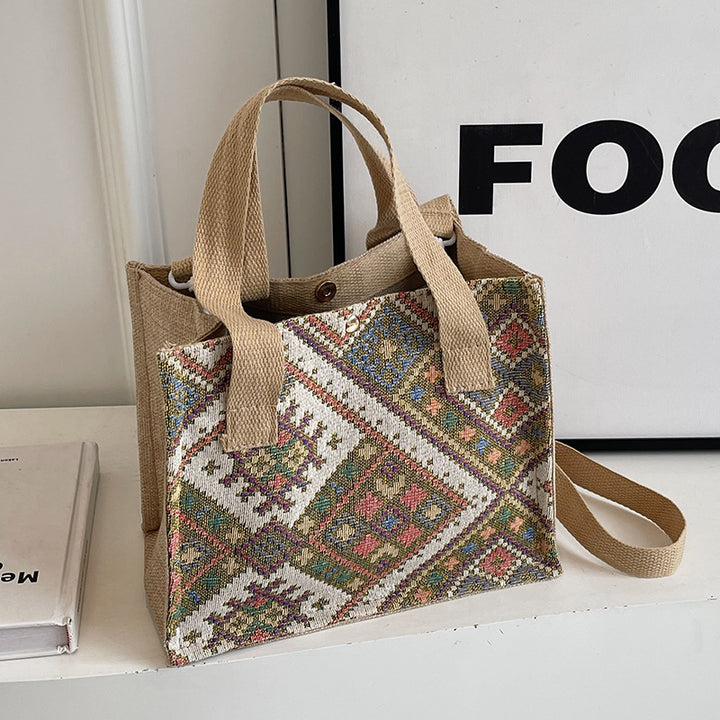 Decorative Patterned Canvas Tote Bag