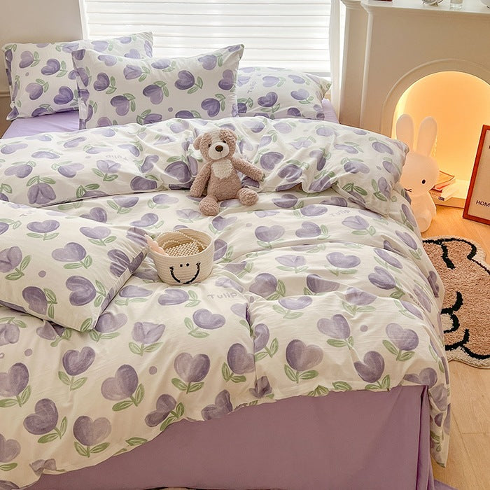 Children's Playful Floral Patterned Bedding Set