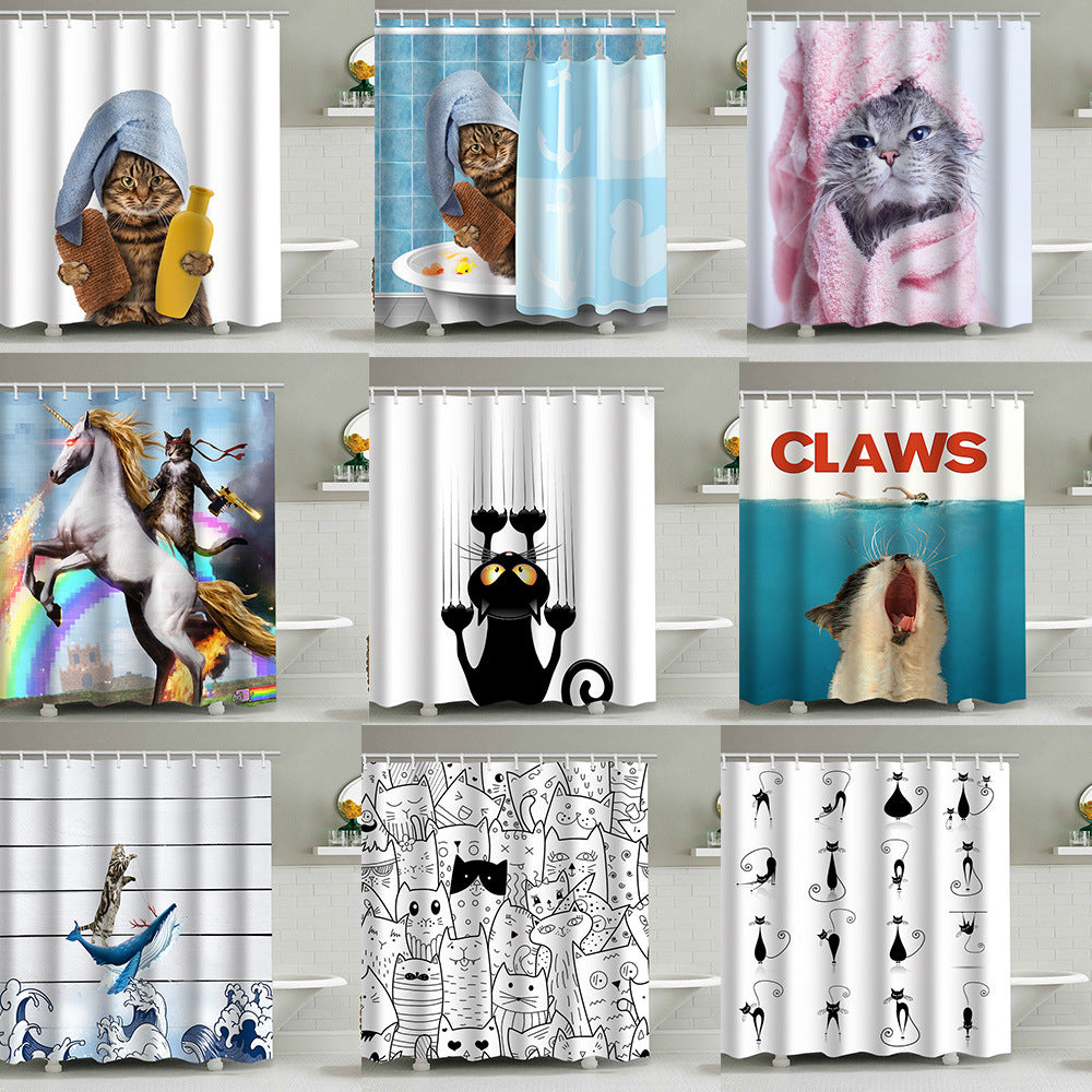 Artistic Dog Illustration Shower Curtain Stornfield