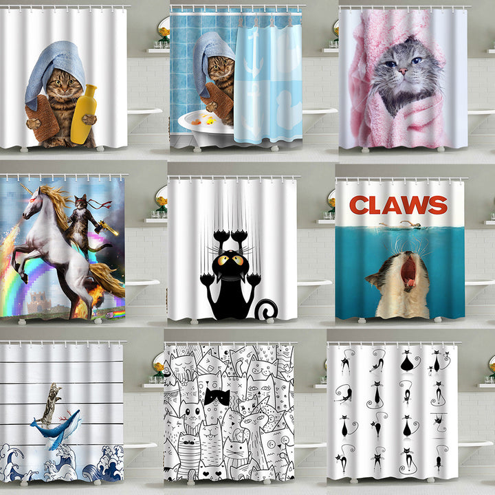 Artistic Dog Illustration Shower Curtain Stornfield