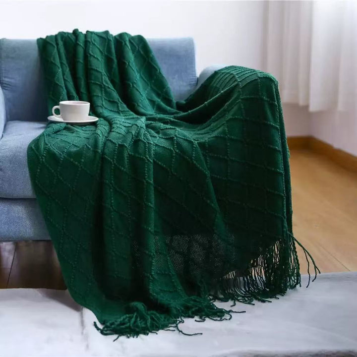 Textured Knit Decorative Throw Blanket