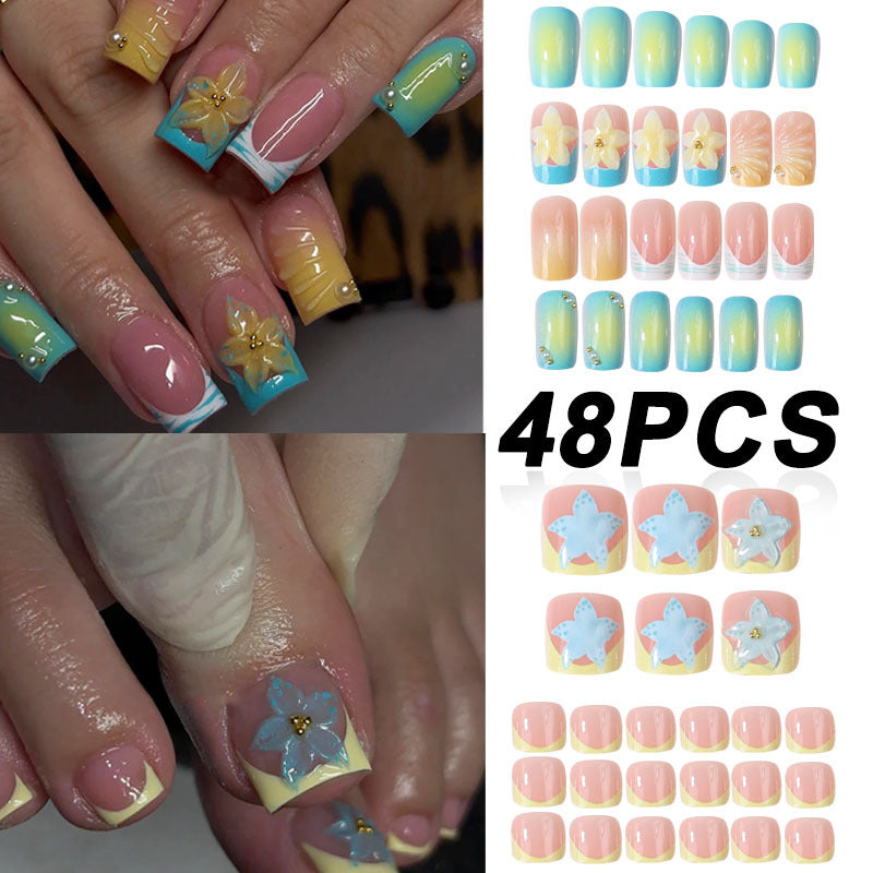 High-Quality Floral Design Press-On Nail Set Stornfield