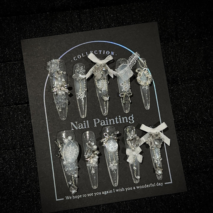 Elaborate Press-On Nail Design Set