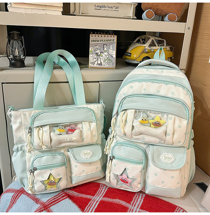 Multi-Pocket School Backpack and Tote Bag Set Stornfield