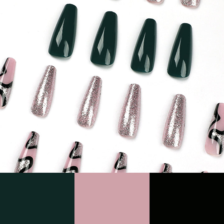 Artificial nail art with elegant glitter and gradient effects Stornfield
