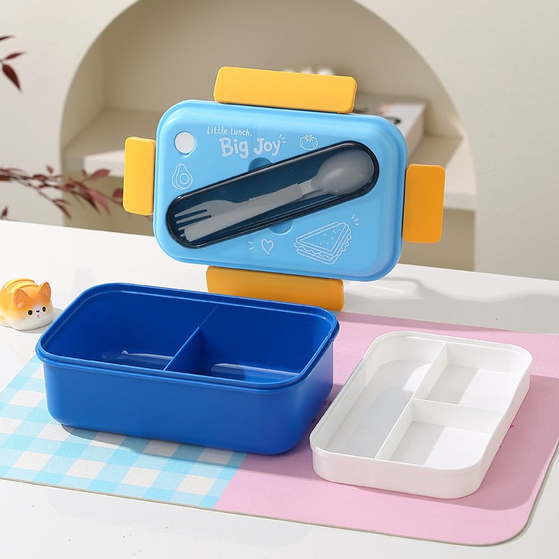 Multi-Compartment Lunch Box with Integrated Utensils