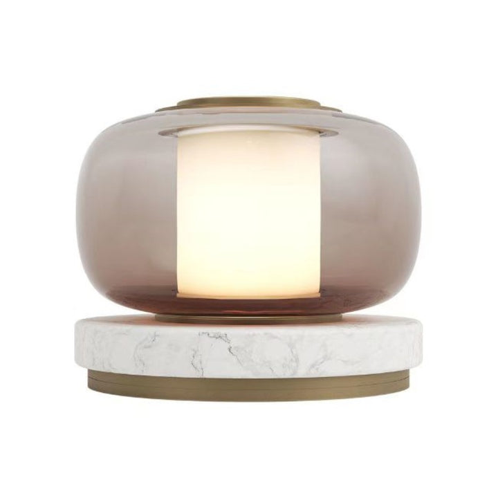 Modern Glass and Marble Table Lamp