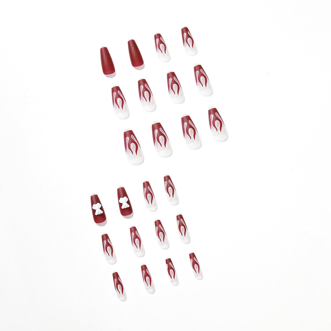 Artful stiletto nails with fiery flame design Stornfield