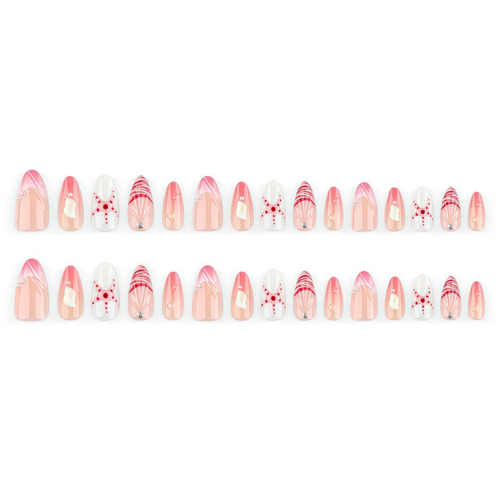 Elegant sea motif artificial nails Stornfield