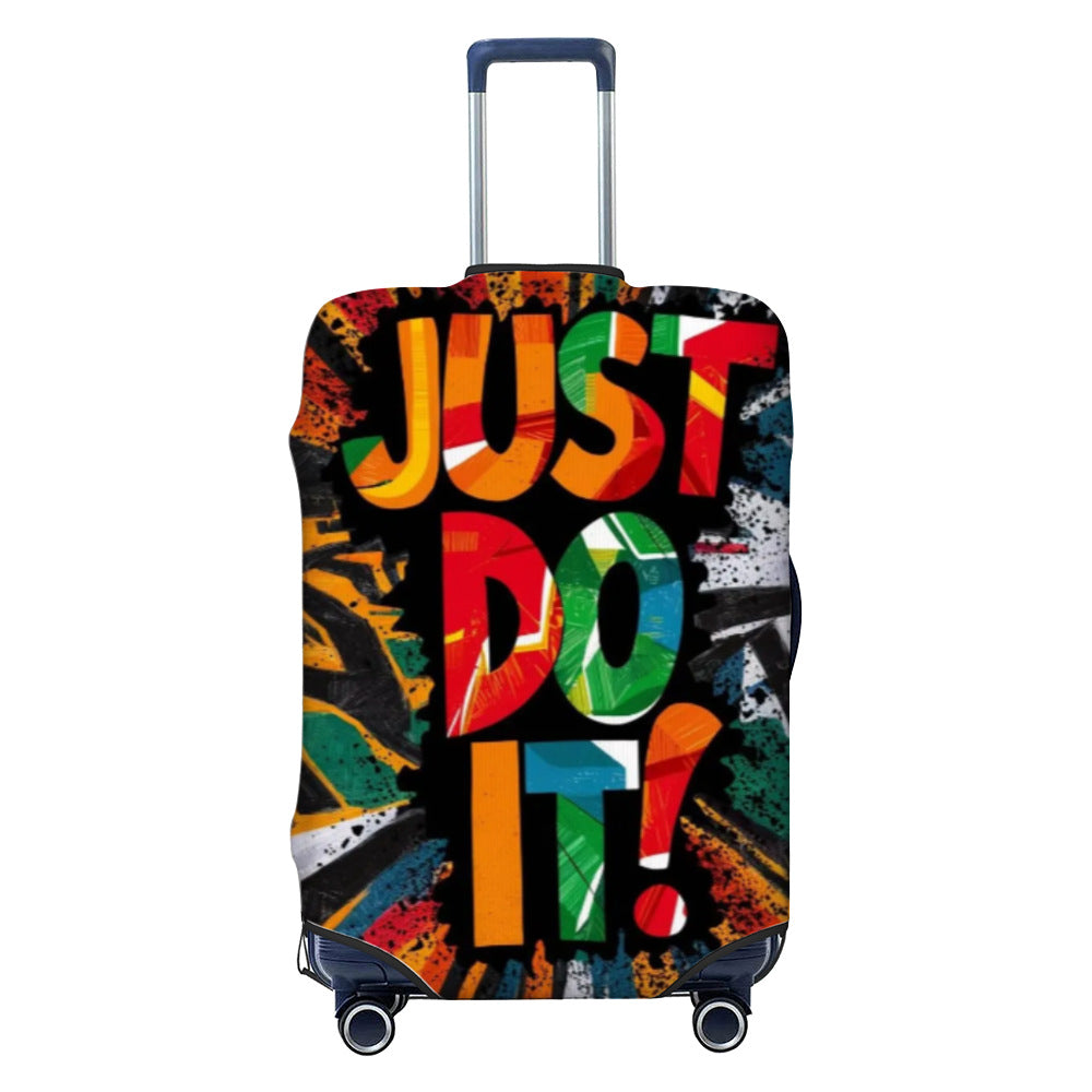 Unisex non-elastic luggage cover with graffiti print and zipper opening, stretchable protective cover with non-slip inner fastening Stornfield