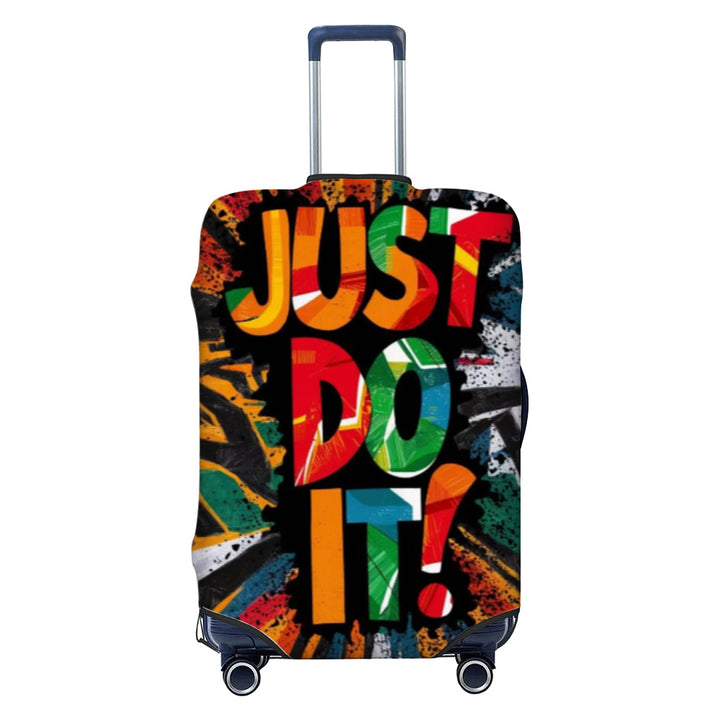 Unisex non-elastic luggage cover with graffiti print and zipper opening, stretchable protective cover with non-slip inner fastening Stornfield