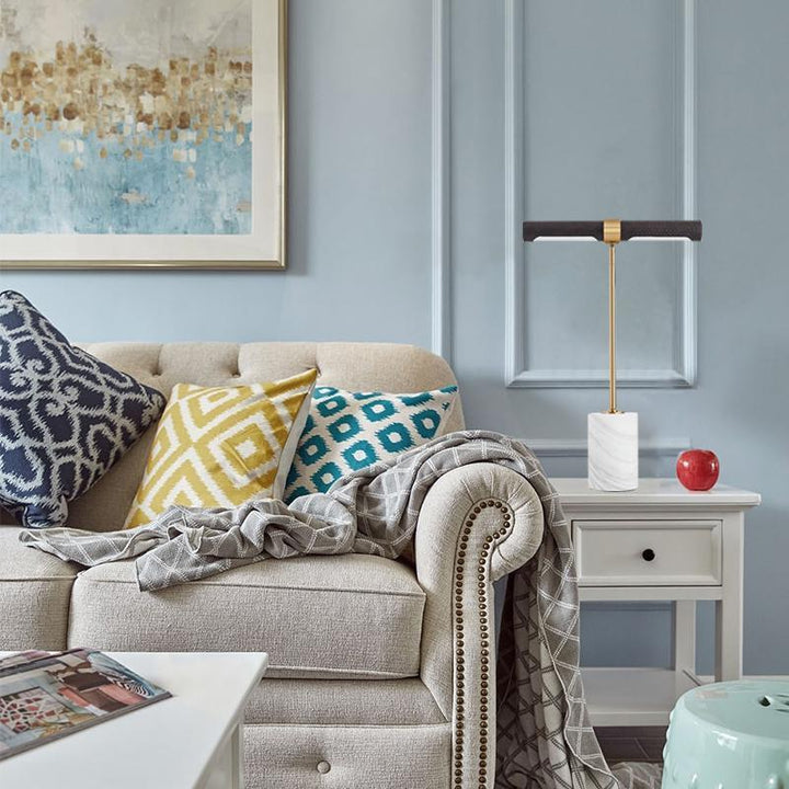 Modern Marble and Brass Floor Lamp