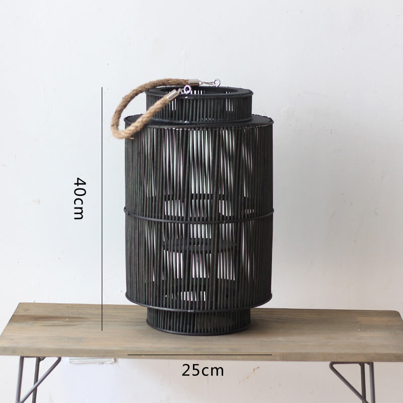 Decorative lantern made of woven material Stornfield