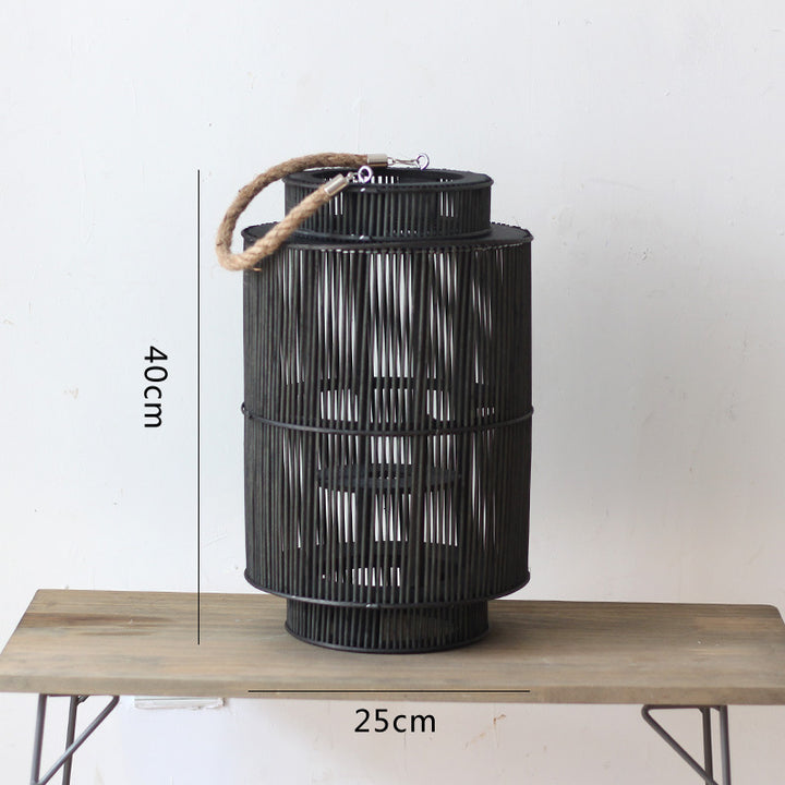 Decorative lantern made of woven material Stornfield