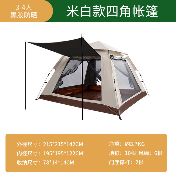 Camping tent with spacious interior and expandable sun protection Stornfield