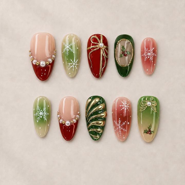 Festive artificial nails with Christmas motifs Stornfield