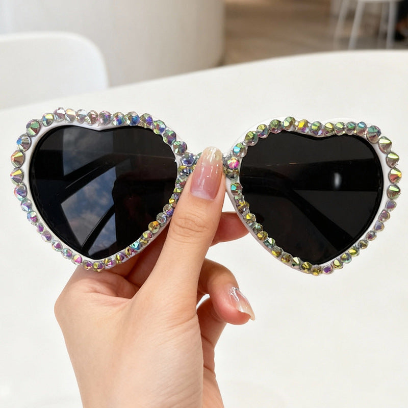 Heart-Shaped Rhinestone-Embellished Sunglasses Stornfield