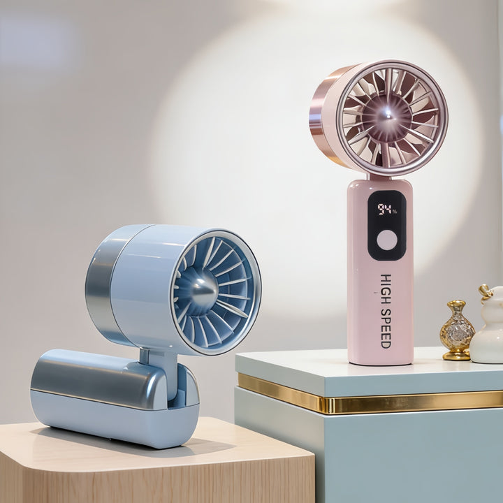 Portable handheld fan with LED display and USB charging function Stornfield