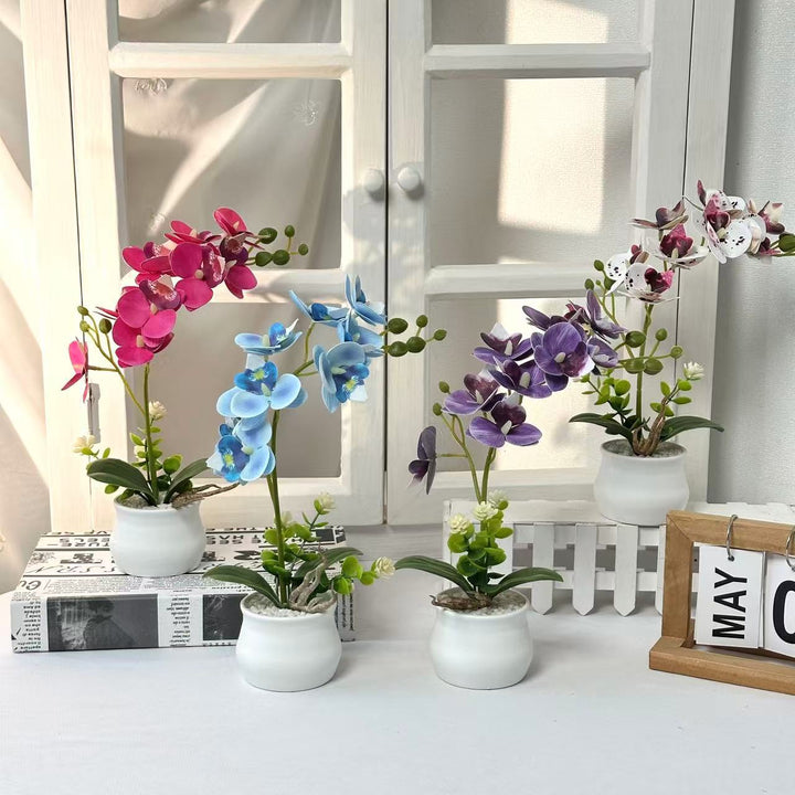 Elegant Faux Orchid Arrangement for Home Decor Display